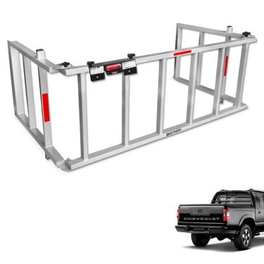 Imagem de Extensor de Caçamba S10 Cab. Dupla 2001 a 2011 Rampa Prata Gtnox