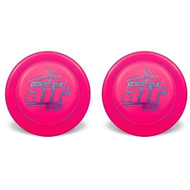 Imagem de Hero Disc USA Disco para cães Hero Air 235, brinquedo para cães ao ar livre e disco para animais de estimação, pacote com 2 discos voadores leves (rosa)