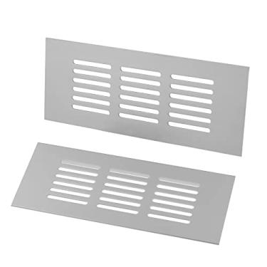 Imagem de 2 peças Capa de ventilação de ar, TTZEZE liga de alumínio retangular tampas de ventilação para casa parede teto registro grade de registro de ventilação para armário armário banheiro cozinha prata 60 * 150 mm