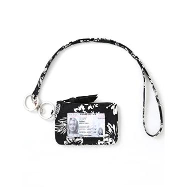 Imagem de Carteira preta com cordão, cordão de tecido para mulheres, carteira porta-cartões com cordão, carteira com porta-documentos, capa de identificação com cordão, conjunto de cordão e carteira