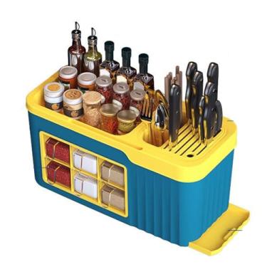 Imagem de Porta-temperos multifuncional Vomeko, caixa de armazenamento para garrafas de temperos, porta-temperos, caixa de suporte para organizadores de temperos de cozinha, organizador de