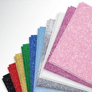 Imagem de Papel cartolina com glitter para boné de formatura, decoração de festa de casamento, 20 folhas, 10 cores, cartão brilhante premium para artesanato, confecção de cartões, álbuns, projetos DIY