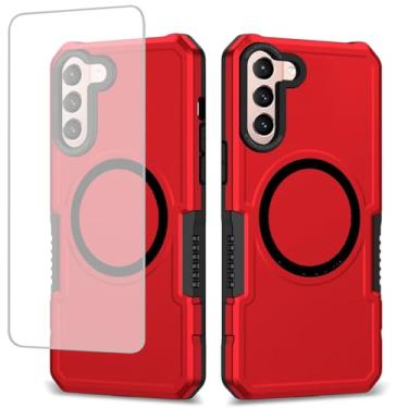 Imagem de Gufuwo Capa para Galaxy S22 Plus, capa para Samsung S22+ 5G SM-S906U com protetor de tela de vidro temperado, [compatível com MagSafe] Capa protetora de telefone de grau militar para Samsung Galaxy