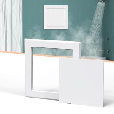 Imagem de GCGOODS Painel de acesso autoadesivo de 25,4 cm x 25,4 cm para drywall, painel de acesso de parede de plástico, encanamento e painel de acesso ao teto, capa de parede para drywall, fácil instalação e