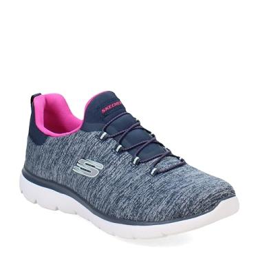 Imagem de Skechers D'Lites Tênis feminino, Azul-marinho/rosa, 7.5 Wide