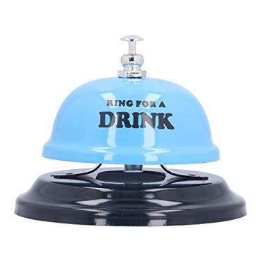 Imagem de Campainha de chamada de restaurante com base antiderrapante e construção em aço inoxidável para uso em hotéis, escolas e serviços de jantar Design simples e ampla aplicação (Azul)