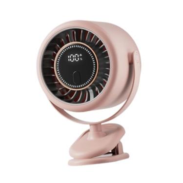 Imagem de Generic Clipe portátil no ventilador de 6 velocidades usb recarregável leve mini ventilador refrigeração mesa para golfe viajar acampamento casa quarto, Rosa