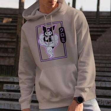 Imagem de Moletom Kuromi Eu Treino Fofo Academia Versao Anime Hello Kitty Dark B