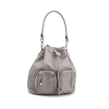 Imagem de Moda Balde Bolsas Crossbody para Mulheres Bolsas de Ombro Macia Mochila de Luxo Mochila Escolar(G)