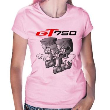 Imagem de Baby Look Moto GT 750 Pistões - Foca na Moda, Rosa bebê, G