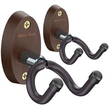 Imagem de New Bee Suporte de parede para guitarra, suporte de gancho de parede com parafuso para todos os tamanhos ukulele baixo bandolim banjo