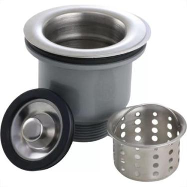 Imagem de Valvula Americana Inox Brazhu 3.1/2'' X 1.1/2'' Com Cesto