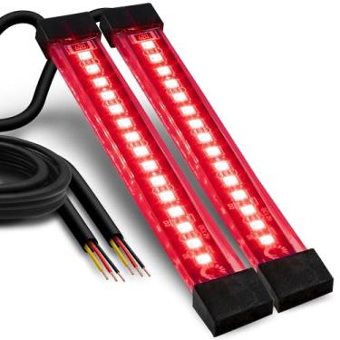 Imagem de TRUE MODS 2 peças 12.7 cm LED vermelho motocicleta sinal de seta e freio kit de faixa de luz traseira [à prova d'água] [fileira única] [50% corrida] [100% freio/blinker] lâmpada flexível de montagem