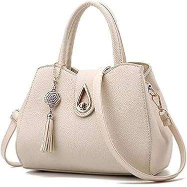 Imagem de Bolsa Tote Couro Social Feminina Elegante Reforçada Pequena (BEJE)