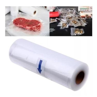 Imagem de Rolo Bobina Saco a Vácuo com Ranhuras para Alimentos, Plástico para Seladora Máquina a Vacuo 15/20/25/28/30cm x 5 metros (30cm x 5metros)