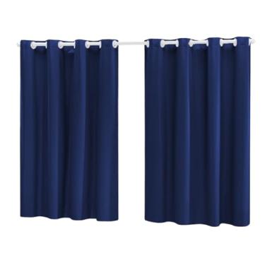 Imagem de Cortina Blackout em PVC, 2,80m x 1,00m, Decorativa com Ilhós, Corta Luz 100% (AZUL MARINHO)