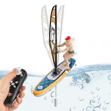 Imagem de Barcos de brinquedo para controle de água controle remoto, RC Boat - RC submarino | Com luzes LED, 2,4 GHz navegando para aventuras ao ar livre, pesca por lago divertido no quintal