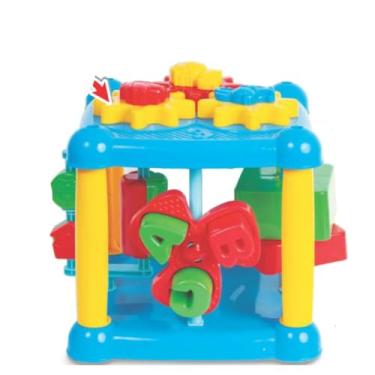 Imagem de Bloco Baby, Cubo Interativo com Peças Coloridas, Movimentos de Rodar, Encaixar, Girar, Deslizar, para Bebês. Brinquedo Educativo