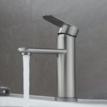 Imagem de Torneira Luxo Inox Lavatório Bancada Baixa Monocomando Escovada Inox Escovado