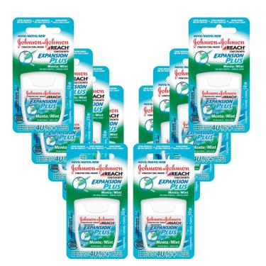 Imagem de Kit 10 Fio Dental Reach Expansion Plus Menta Johnson's 50m