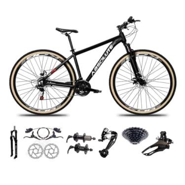 Imagem de Bicicleta Aro 29 Absolute Nero 4 Cabos Internos 27v K7 Freios Hidráulicos Kit 3x9 Suspensão Trava Pneus com Faixa (Preto, 15)