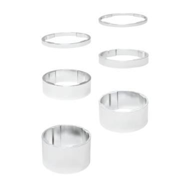 Imagem de Yuauy Espaçador de arruela de haste de fone de ouvido de bicicleta prata 2/3/5/10/15/20 mm serve para cabeças de 1-1/8" (28,8 mm) tubos de direção para bicicleta de estrada, MTB, liga de alumínio