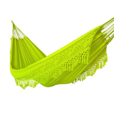 Imagem de Rede De Dormir Descanso Casal Luxuosa Gigante(Verde neon Varanda Coração)