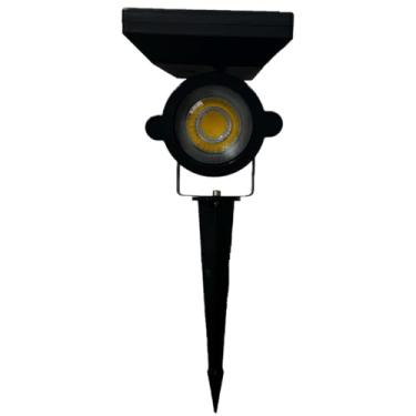 Imagem de Kit 2 Luminária Espeto Jardim Led Energia Solar 7W Branco Quente 3000K