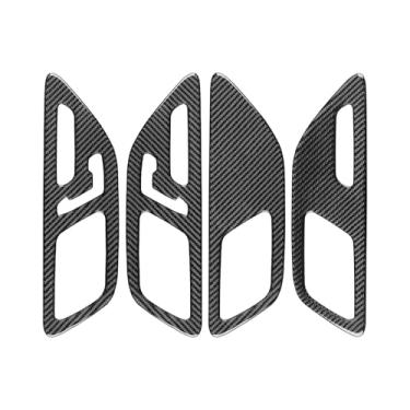 Imagem de Acabamento de botão de ajuste de assento de fibra de carbono genuíno para Benz W206 C-Class 2022-2024 - Preto