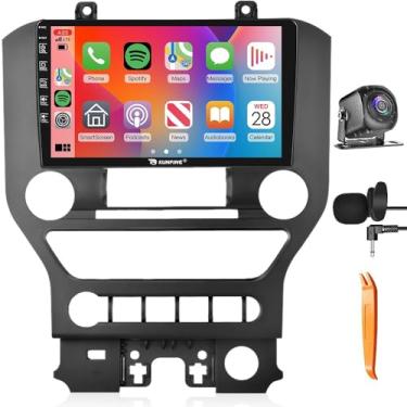 Imagem de Kunfine Car CarPlay Android Navegação Automática Rádio GPS Estéreo Câmera Reversa Tela IPS Touchscreen Tablet Pad Media Player para Ford Mustang 2015-2020, se Aplicável Quad Core 2G + 64G