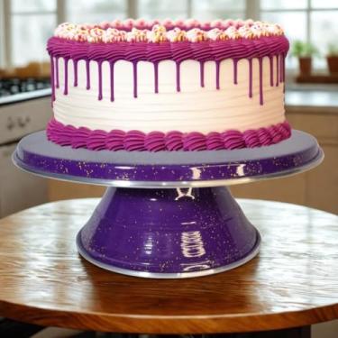 Imagem de Suporte Bailarina para Bolo Nº 30 Roxo – Base Giratória Profissional para Decoração de Bolos e Confeitaria