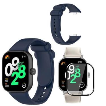 Imagem de Pulseira Silicone Sport para Watch 4 + Pelicula 3D - teck King, Azul M