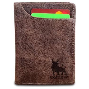 Imagem de Carteira De Couro Vertical Masculina RG CNH Bloqueio RFID - Celtigar, 