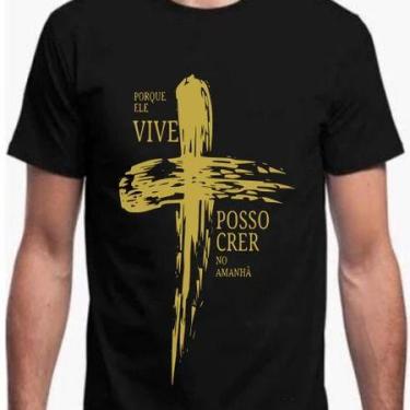 Imagem de Camiseta Manga curta Mensagens Evangélicas - loja dinka, p, preto