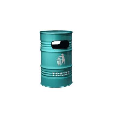 Imagem de Lixeira 240L Bin Grande Capacidade Exterior Estilo Industrial Ferro Comercial Grande Gasolina Pode Criativo Grande Lixeira(Blue green)