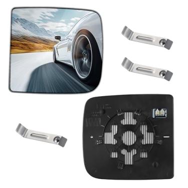 Imagem de SYKRSS Vidro espelhado aquecido superior do lado esquerdo do motorista 68067727AA CH1324127 compatível com Dodge Ram 1500 2500 3500 2010-2020 Espelho retrovisor esquerdo do motorista vidro plano com