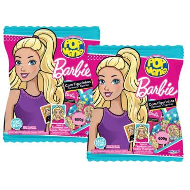 Imagem de Pirulito Barbie Pop Mania Famboesa 600g - 2 Pacotes