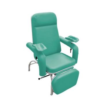 Imagem de Poltrona Hospitalar Reclinável Para Coleta e Hemodiálise Comfort Verde