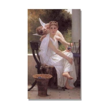 Imagem de NHLDZYH William Adolphe Bouguereau Impressões artísticas - Pintura de retrato - (meninas 11) - Pôster temático de mitologia grega - Pôster de decoração de parede vintage. Tela de 50 x 85 cm - 19,6 x
