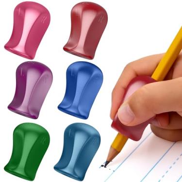 Imagem de The Pencil Grip Pacote com 6 pinças metálicas, alças de lápis para crianças, suporte ergonômico de caneta para destros e esquerdos, prática de escrita para crianças, crianças e adultos, ferramenta de