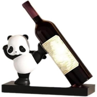 Imagem de Suporte Para Garrafa De Vinho, Suporte Para Vinho Panda Fofo Comporta 1 Decoração De Mesa De Garrafa De Vinho Padrão Para Decoração De Entrada Em Casa