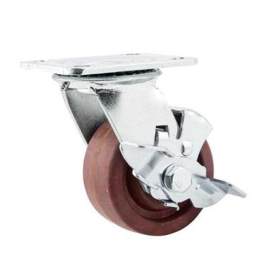 Imagem de Rodízio roda giratório freio celeron marrom 4" 101mm 200kg - VONDER