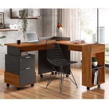 Imagem de Mesa de Computador em L Alessa - Lukaliam Móveis - Tampo MDF 25mm