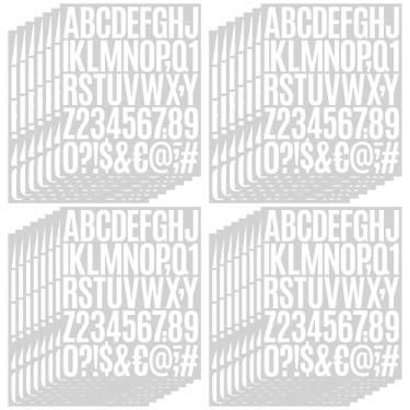 Imagem de 1500 peças adesivos de letras 30 folhas grandes números e letras de caixa de correio, adesivos autoadesivos de vinil à prova d'água do alfabeto para caixa de correio, janela, porta, cartaz, quadro de