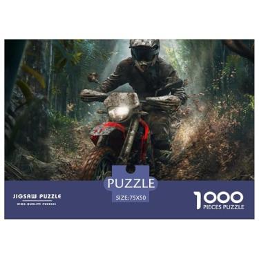 Imagem de Quebra-cabeça de motocicleta cross-country para adultos divertido 1000 peças brinquedo de alívio do estresse brinquedo educativo jogo intelectual decoração de casa desafio educacional 1000 peças (75 x