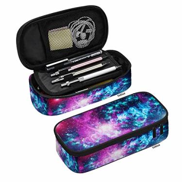 Imagem de Yekiua Bolsa Para Caneta Galaxies Space Universe Black Holes Elements Estojo Grande Lápis E Canetas Com Capacidade