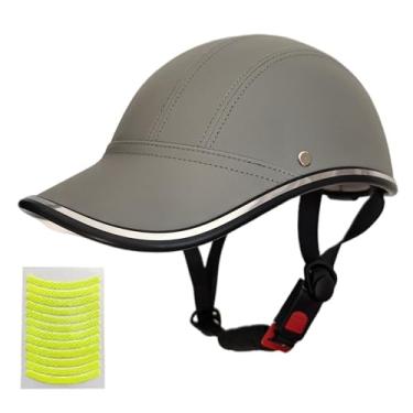 Imagem de Devitrye Capacete De Bicicleta Para Adultos, Pequeno/Grande, Feminino E Masculino, Ajustável, Seguro, Boné Beisebol, Proteção Solar Poliuretano, 21,7-24,4" (Capacetes Ciclismo Com 12 Adesivos Reflet