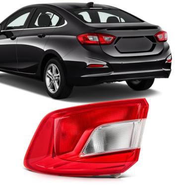 Imagem de SCITOO Conjunto de luz traseira adequado 2016-2019 para Chevy Cruze 4 portas Sedan cromado alojamento lente vermelha direita luz traseira GM2805124