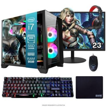 Imagem de Computador PC Gamer Completo TOB Intel Core i7 SSD 240GB 8GB Gabinete 