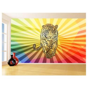 Imagem de Papel De Parede 3D Animais Pop Art Tigre Felino 3,5M Pxa125 - Você Dec